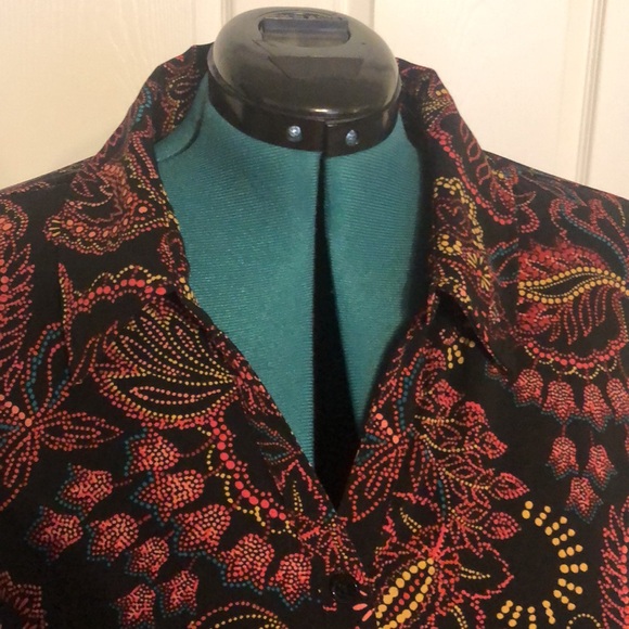 Catherines Multicolored Floral Paisley Blouse Size 2XWP, 22/24WP - Picture 5 of 8